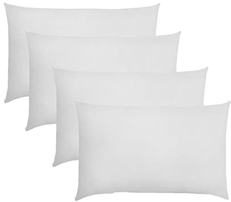 Highams Polycotton Plain Dye 4 Pack Housewife Pillowcases - White