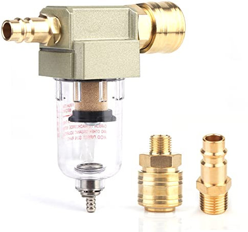 Separatore d'acqua aria compressa 1/4 di pollice, filtro aria compressa separatore d'acqua separatore d'olio 1/4 di pollice con attacco rapido tedesco per filtri aria compressa, filtri compressore