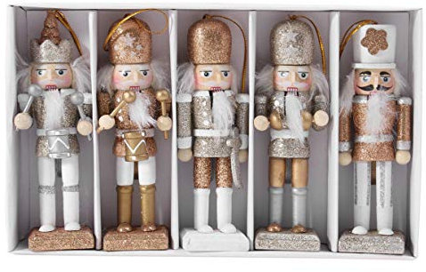 Sewroro 1 Set Weihnachten Nussknacker Ornamente Holz Nussknacker Figur Weihnachtspuppe Anhänger Nussknacker Soldat Dekoration für Weihnachten Urlaub Party Dekor