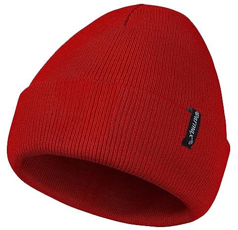Durio Unisex Wintermütze Strickmütze Kindermütze Babymütze Slouch Beanie für Kleinkind und Kinder 1-6 Jahre Rot