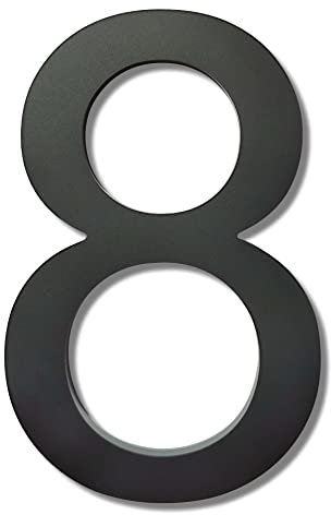 Ywonoby 8 Inch House Numbers for Outside-Large Modern 3D Floating Door Numbers-Weatherproof and Easy to install-Matte Black Acrylic Number (8)
