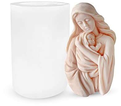 Molde de silicona para velas de la Virgen María, para hacer velas religiosas, belén para decoración del hogar y manualidades