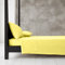 New Flat Sheets Easy Care Soft Cotton Rich Wrinkle Shrinkage and Fade Resistant Fabric Polycotton Flat Bed Sheets (Yellow, Single)