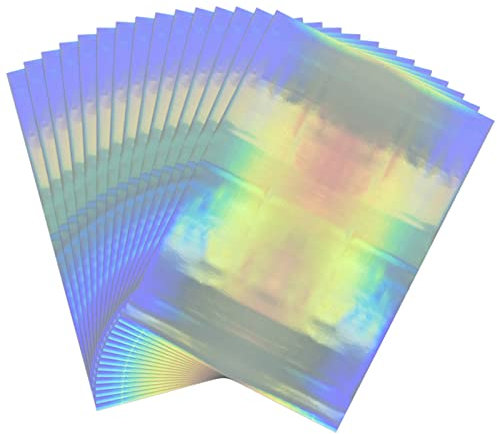 Briartw 20 x 29 cm holografisches Laser-Silber-Heißfolienpapier, 50 Blatt, Toner, Reaktivfolie, Heißprägefolie, Papier, Laserdrucker und Laminiergerät, für Scrapbooking, Basteln, Kartenherstellung,