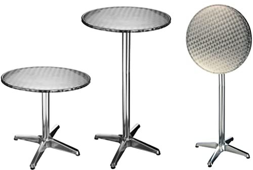 ZQQLVOO HI Klappbarer Bistrotisch Aluminium Rund 60x60x(58-115) cm Garten Terrasse Esstisch Campingtisch Partytisch Geeignet für Balkone, Terrassen, Decks