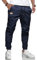 LIUPMWE Pantaloni da Lavoro Uomo Pantaloni Cotone Casual Jogging Pantaloni Sportivi Slim Fit con Tasche S-XXL，Blu，L