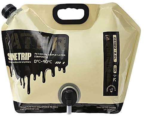 TRIWONDER Bidon à Eau Pliable 8L avec Couvercle Étanche Robinet Sac à Eau Portable Réservoir d'eau pour Camping Randonnée Voyage Pique-Nique (Kaki - 8L)