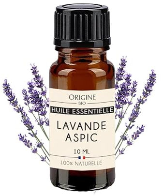 Origine.bio - Huile Essentielle de Lavande Aspic10 ml | 100% Naturelle Pure Huile Essentielle De Lavande Aspic de Qualité, Huile Essentielle Fabriquée à Grasse France