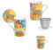 DRW Set mit 4 Teetassen mit Metallfilter Stier Design Gaudi Tasse 10 x 7 x 10 cm