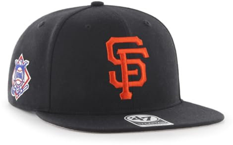 '47 MLB Sure Shot Captain Hat Verstellbare Strukturierte 6-Panel Snapback Hat Cap, Erwachsene Einheitsgröße, San Francisco Giants, Einheitsgr��e