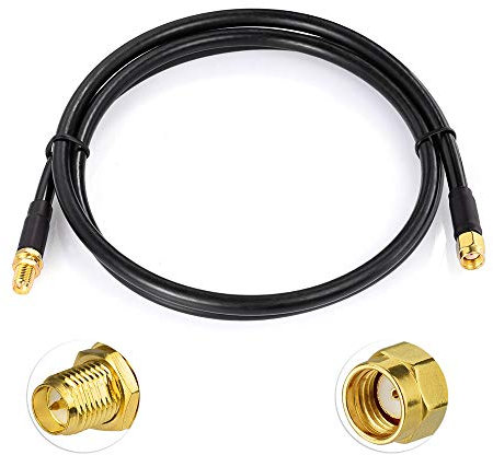 BINGFU WLAN Antennen Verlängerungskabel RP-SMA-Stecker auf RP-SMA-Buchse ALSR240 Verlustarmes Kabel für kabellose Mini-PCI-Express-PCIE-Netzwerkkarte Wifi-Adapter WLAN-Router-Gateway, 1 Meter