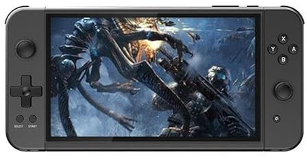 X70 - Consola de videojuegos de 7 pulgadas preinstalada, más de 5.500 juegos con tarjeta TF de 32 G, sistema Linux, portátil, retro, acrade para niños y adultos (negro)