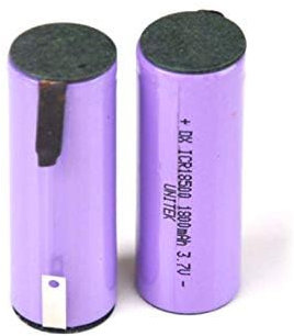 Compatible For 2PCS 3.7V 18500 Rechargeable Lithium ION Battery 1800mah Li-ION Cell With Welding Pins Tabs For Speaker Torch Electirc Shaver