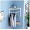 JITEM Porte-Manteau d'angle Mural avec étagère d'entrée, étagère Flottante en métal avec 6 Crochets, étagère Murale Moderne, Cintre pour Cuisine, Salle de Bain