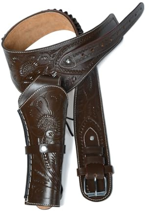 Tree of Leather Rugerr Colt Uberti Western Fast Draw Sixgun Pistolenleder .44,45 ACP (12 mm) Waffenholster Gürtel (braun_86,4-91,4 cm)