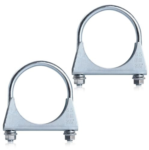 LEONTOOL 2.5 U-Bolt Clamps - Heavy Duty Muffler & Exhaust Pipe Clamps (2Pcs)