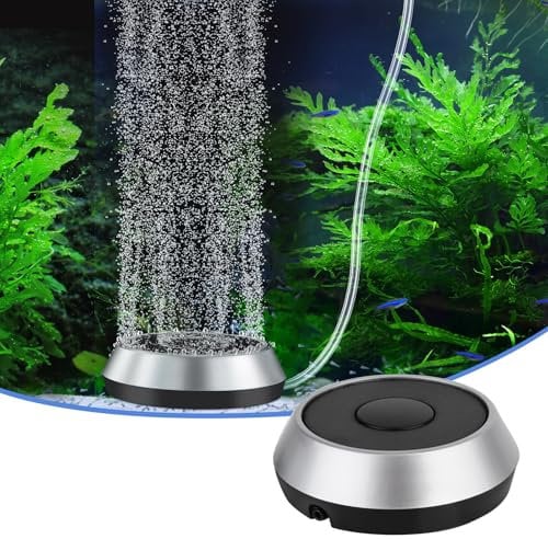 hygger Aquarium Air Stone Fish Tank Oxygen Stone Dissolving Oxygen Diffuser with Air Tube, 3.5 Inch Air Stones Aquarium Bubbler Kit (Not Include Air Pump)