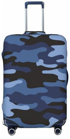 KWQDOZF Kofferschutzhülle mit Camouflage-Textur, elastisch, waschbar, Militär-Camouflage, Gepäckschutz, Reisekoffer-Schutzhülle für Kinder und Erwachsene, S