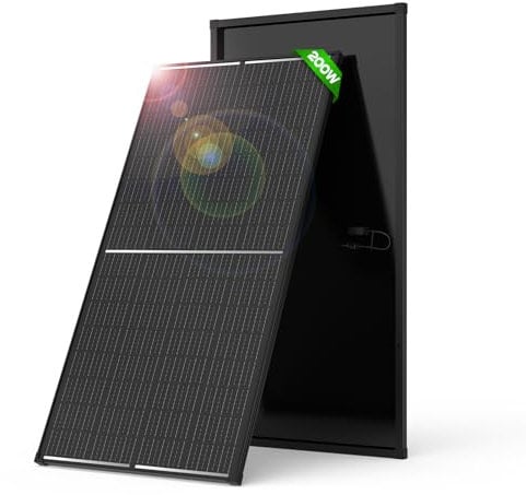 200W Solarpanel, Monocrystalline Solarmodul,PV-Anlage Solar panel, mit Vorgebohrtem Loch, Perfekt Zum Aufladen Von 12V-Batterien für Wohnmobile, Camping,Gartenhäuser,Haus, Gewerbe,Industrie
