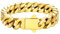 U7 Gold Armband Herren 12MM Armkette Edelstahl Gliederarmband Schicke Panzerarmkette für Männer Kubanische Armbänder Schwer Glieder Link Armband Miami Armkette 21cm lang Modeschmuck für Vater
