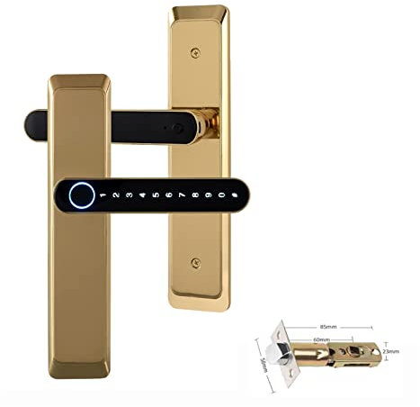 Biometric Fingerprint Smart Lock with Keyless Entry for Home Office Digital Electronic Door Lock (Gold)