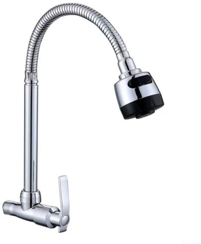 Zinc alloy kitchen wall-mounted sink faucet single cold quick-opening faucet vegetable basin sink pipe wall-mounted