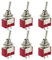 Powice 6 Stück Kippschalter 12V/6A,Miniboot 2-Poliger Schalter 12V,12V/230V Schalter Geeignet für Den Einbau in Häusern, Autos und Elektrischen Geräten Rot