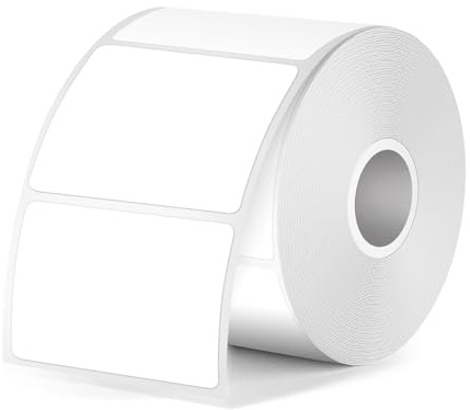 FINDAT Weiß Thermoetiketten 40 x 30 mm für M110/M220/T50M 300 Stück | Für DIY, Name, Adresse, Büro, Schule. Vinyl, Wasserdicht, beschreibbar, Aufkleber, selbstklebend
