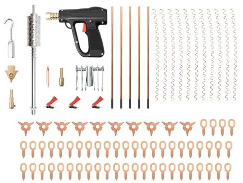 Punktschweißgeräte, 86 Tlg Dent Puller Punktschweißelektroden Spotter Schweißgerät Ausbeul Kit Tool mit Roter Auslöser, für die Reparatur von AutoDellen geeignet im Häuser, Autowartungsgeschäfte