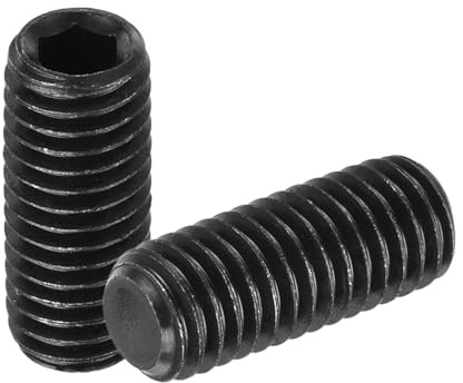 sourcing map Gewindestifte mit Innensechskant, M8 x 20 mm, 304 Edelstahl, Flachspitze, Madenschrauben für Türgriffe, Reparatur, Lampen, Schwarz, 50 Stück