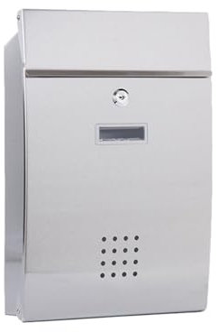 NESPIQ Letterbox Mail Box Through The Door Key Drop Box Heavy Duty Steel Through The Door Mailbox Mail Drop Box Post Box Drop Box(Silver)