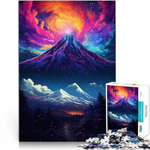 Puzzle für Erwachsene mit 1000 Teilen, Mount Fuji, Puzzle-Kunstwerk, Familienspiel, Stressabbau, schwieriges Herausforderungspuzzle, 10,27 Zoll x 14,96 Zoll