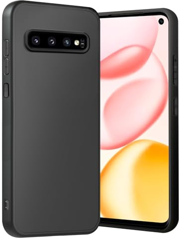Handyhülle für Samsung Galaxy S10 Hülle mit Kameraschutz, Stoßfest Kratzfest, Extrem Haltbarkeit Fallschutz Schutzhülle, Anti-Fingerabdruck, Unterstützt kabelloses Laden für Galaxy S10 Case, Schwarz