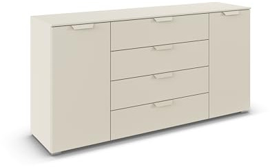 Rauch Möbel ADITIO, Kommode, Farbe Beige, Breite 160 cm | Sideboard im modernen Look, 2-türig, 4 Schubladen, Soft-Close-Funktion, für Schlafzimmer, Gästezimmer, Wohnzimmer, Flur