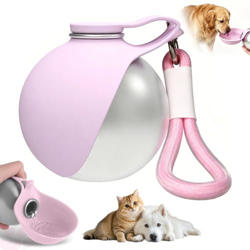 Botella de Agua portátil 2 en 1 para Perros, Botella de Agua portátil para Mascotas, Botella portátil Beber para Perro, Bebedero de Viaje a Prueba de Fugas para Gatos, para Caminar, Senderismo (B)