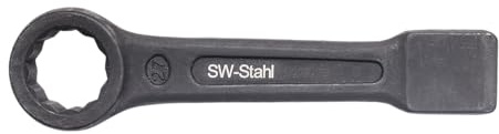 SW-Stahl 00266L Schlagringschlüssel - 46 mm Schlüsselweite - Zwölfkant | Schlagschlüssel nach DIN 7444 aus Chrom-Vanadium-Stahl, brüniert, 239 mm Länge, ideal für schwere Montagen