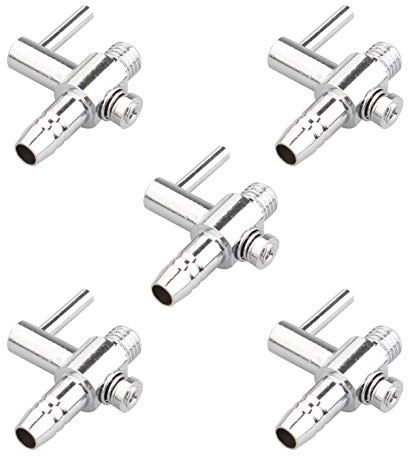 HALJIA 5 mm 1-Wege-Aquarium-Krümmerpumpe, Verteiler, Steuerungshebel, Ventil, Luftschlauchverbinder, Luftstromregler, Hebelpumpe, Ventil, 5 Stück