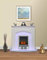 ModaNuvo Kirkdale Modern White Chrome Electric Fire Surround and Hearth Set Fireplace Suite