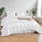 LINENWALAS Parure de lit 4 pièces 100 % bambou bio - 1 housse de couette, 1 drap-housse et 2 taies d'oreiller - Tissu doux et frais - Parfaite pour les soins de la peau (très grand lit, blanc)