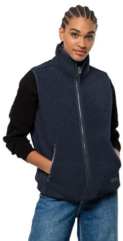 Jack Wolfskin Damen High Curl Vest W Fleece-Jacke, Night Blue, XXL