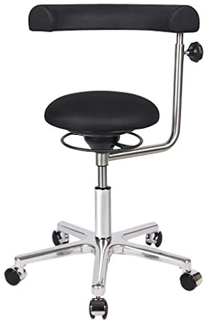 BALIMO Office - Bewegungsstuhl - Sitztrainer - ergonomischer Sitzhocker - Hocker mit Schwingeffekt - Rücken Trainer - Bürostuhl - Gestell Chrom (Schwarz)