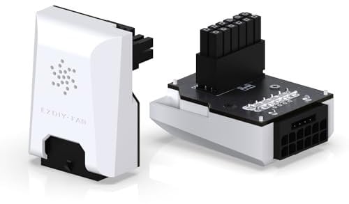 EZDIY-FAB PCIe 5.0 12VHPWR GPU Stromversorgungsbrücke,12+4 Pin-Winkelstecker Stromadapter,für RTX40' Serie GPUs, Kompatibel mit RTX4090,4080,4070ti -Weiß 90° RVS
