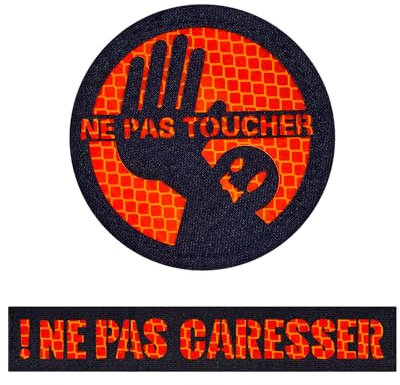 OneTigris 2er-Set Hundeaufnäher Orange/Schwarz, hochsichtbares, reflektierendes Material, lasergeschnitten, geeignet für Hundegeschirr