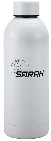 SARAH Water Bottle, Insulated Stainless Steel Sports Bottle Reusable Vacuum Thermal Water Flask, Double Wall, for Hot and Cold Drinks (White)