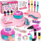 Kit Unghie Bambina Regalo 6 7 8 9 10 Anni Smalti Bambina con 3 in 1 Penna per Smalto Unghie Asciuga Unghie Glitter Adesivi Giochi Trucchi Giocattoli Bambina 7-12 Anni