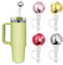 LUOLAO Disco ball Straw Cover Cap Fit for Stanley 30 40 oz cup, Mug Tumbler Accessories Including 4 Colors Disco Ball Straw Toppers, Great Gifts for Girls
