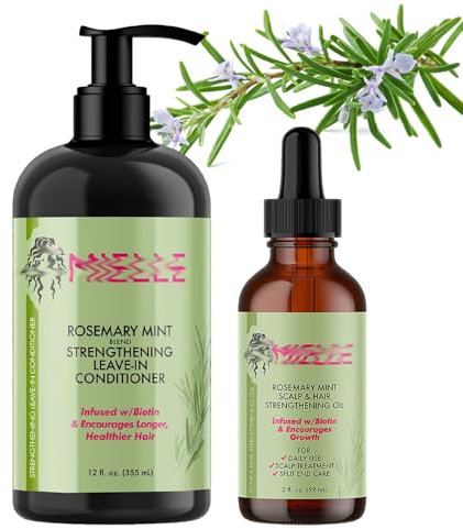 Rosmarin Shampoo 335ml und 59ml Rosemary Oil,Rosemary Mint Oil,Rosemary Oil for Hair,100% Natürlich Rosmarinöl Rosemary Shampoo für Haare & Kopfhaut,Rosemary Öl Shampoo Set Für Männer Frauen
