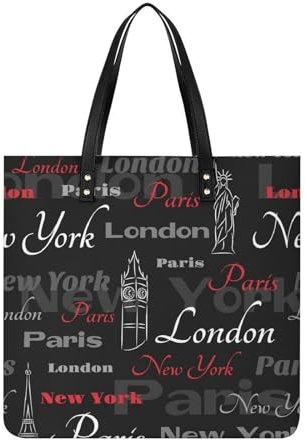 FZRTGOP London Damen Shopper Handtasche Umhängetasche Schultertasche Für Büro Schule Einkauf 39x39cm