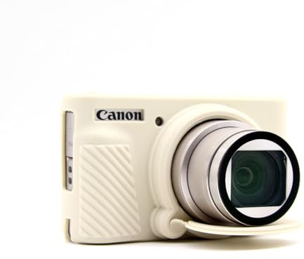 SX730 SX740 Camera Case,Soft Silicone Protective Case Ultra-Thin Lightweight Cover for Canon PowerShot SX740/SX730 HS Camera with Detachable Lens Cover (Beige)