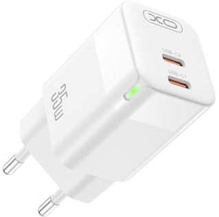 Chargeur et câble de données avec 2 ports USB-C - Chargeur rapide 35 W - Blanc